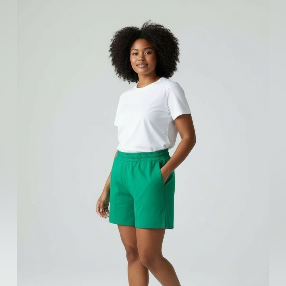 Sweaty Betty NWT After Class High Waisted Shorts, Green, Pockets